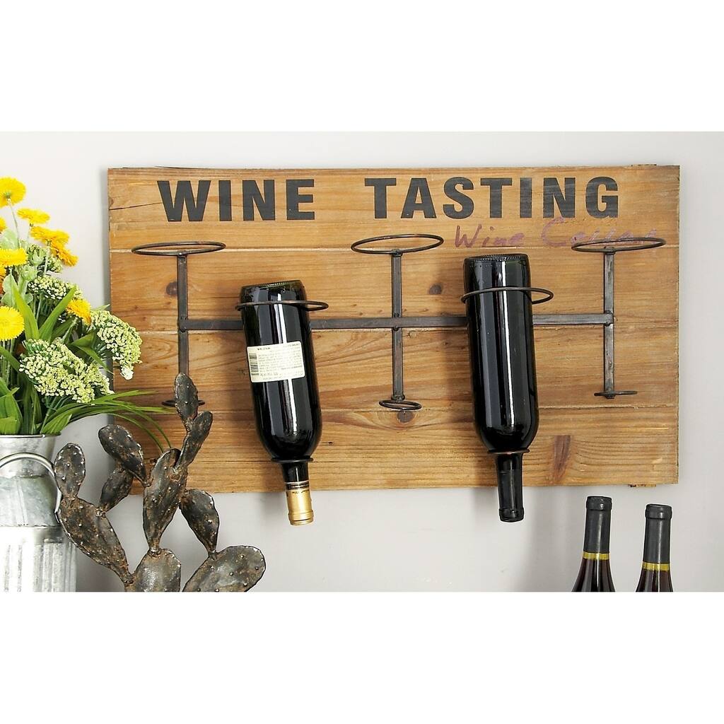 Iron and Wood Wine Rack