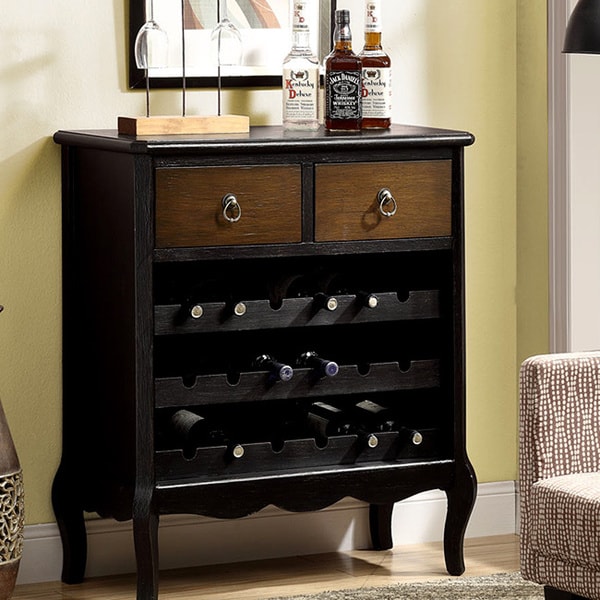 Shop Antique Black Veneer 37inch Traditional Wine Chest Free