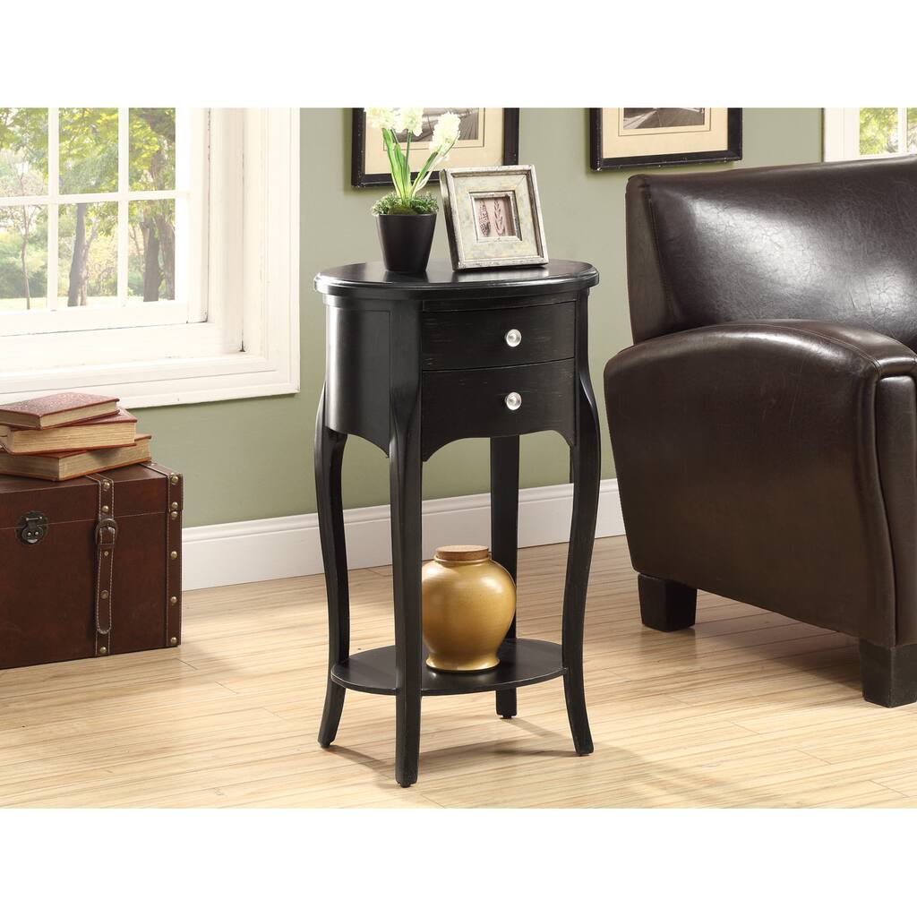 Antique Black Veneer 29-inch Accent Table