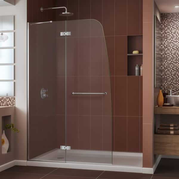 Dreamline Aqua Ultra 36 In D X 48 In W X 74 3 4 In H Hinged Shower Door And Shower Base Kit 36 X 48 36 X 48 Overstock 8281121