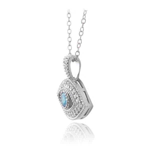 Sterling Silver Evil Eye And Side Hand Necklace With Cz Accents 18/"