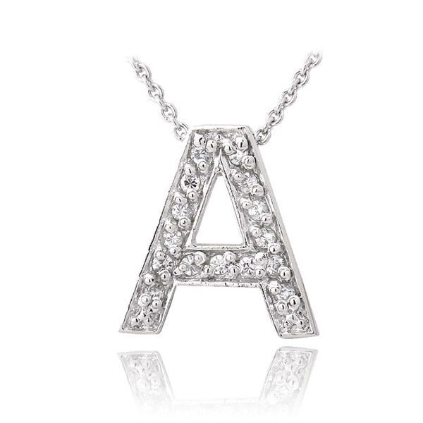 Icz Stonez Sterling Silver Cubic Zirconia Block Letter Initial