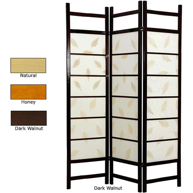 Wood and Rice Paper Botanic Shoji Screen (China)