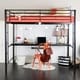 preview thumbnail 8 of 8, Walker Edison Abner Full Metal Black Loft Bed with Desk