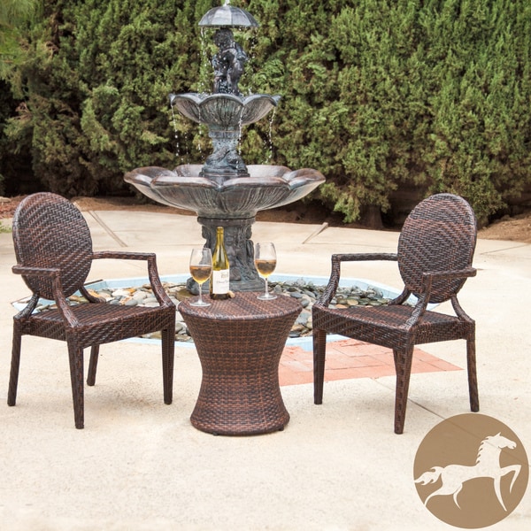 Christopher Knight Home Adriana PE Wicker 3 peice Outdoor Set Christopher Knight Home Bistro Sets