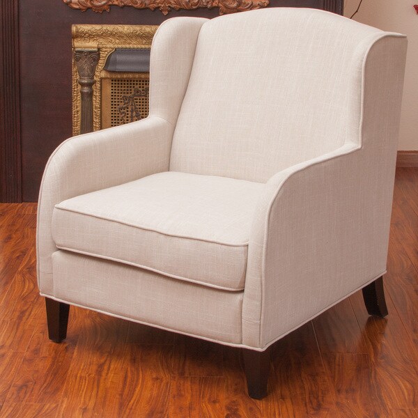 Shop Tilly Natural Fabric Club Chair by Christopher Knight Home - Free ...