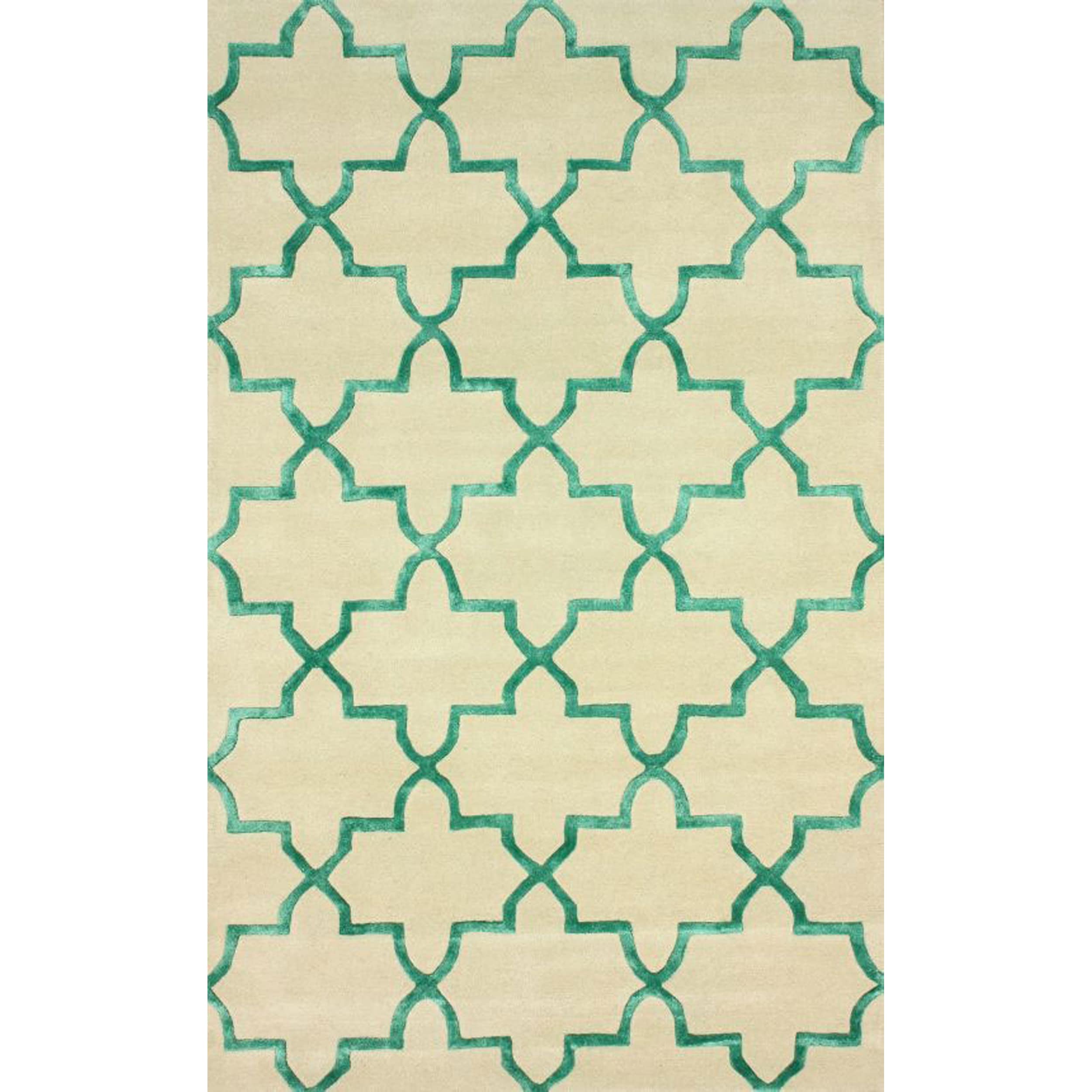 Nuloom Handmade Modern Woolen Viscose Trellis Green Rug (4 X 6)