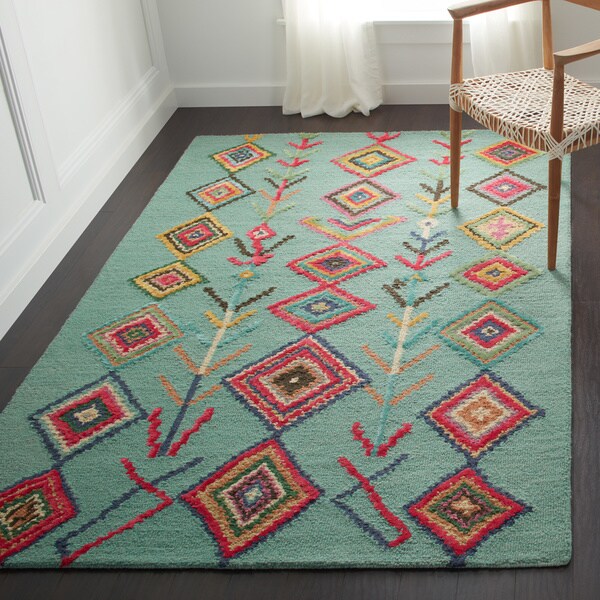 Hand Tufted Wool Moroccan Triangle Rug (5' x 8') Free Shipping Today