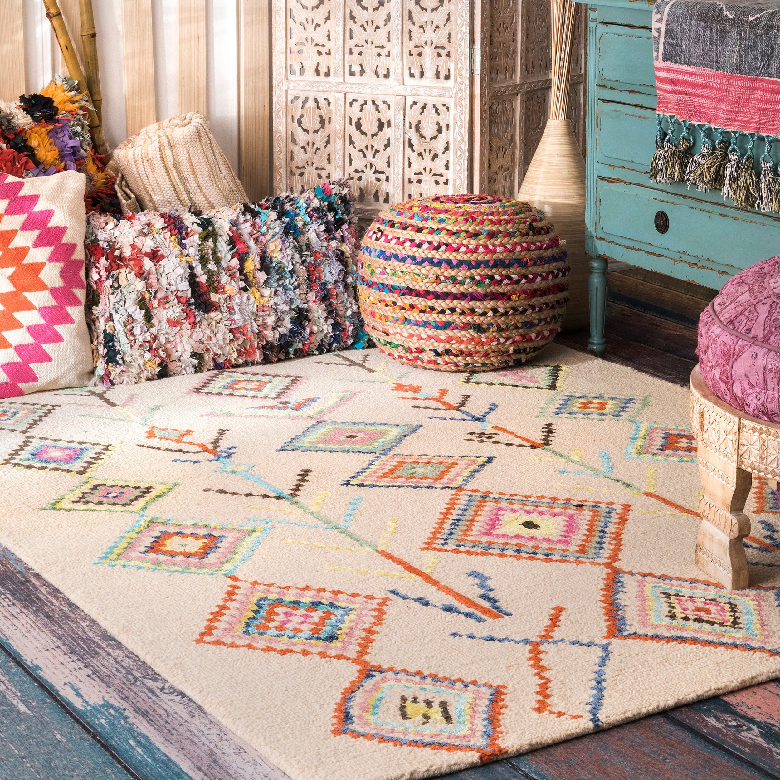 Nuloom Hand Tufted Wool Moroccan Triangle Rug 5 X 8 Free Nuloom Hand Tufted Wool Moroccan Triangle Rug 5 X27