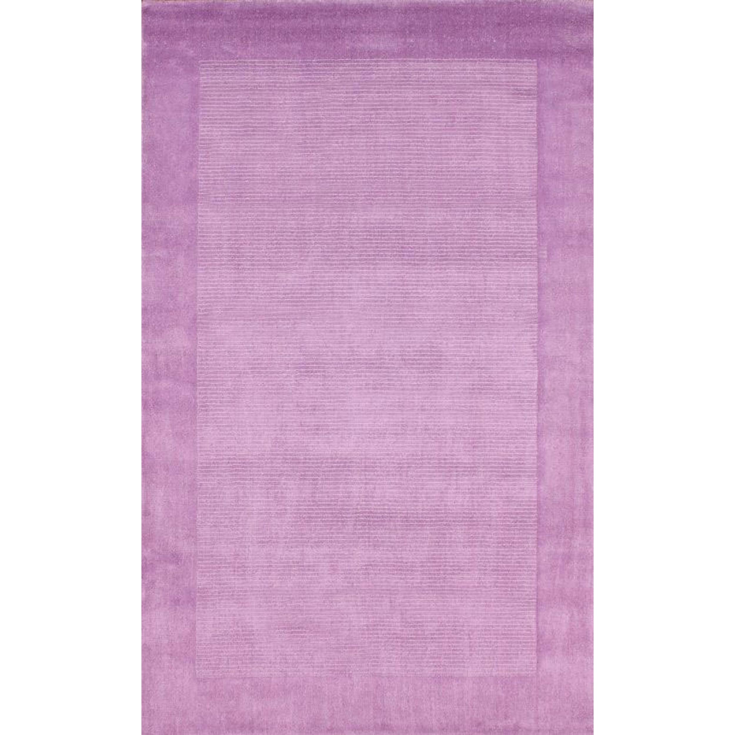 Nuloom Handmade Solid Tone On Tone Border Purple Rug (5 X 8)