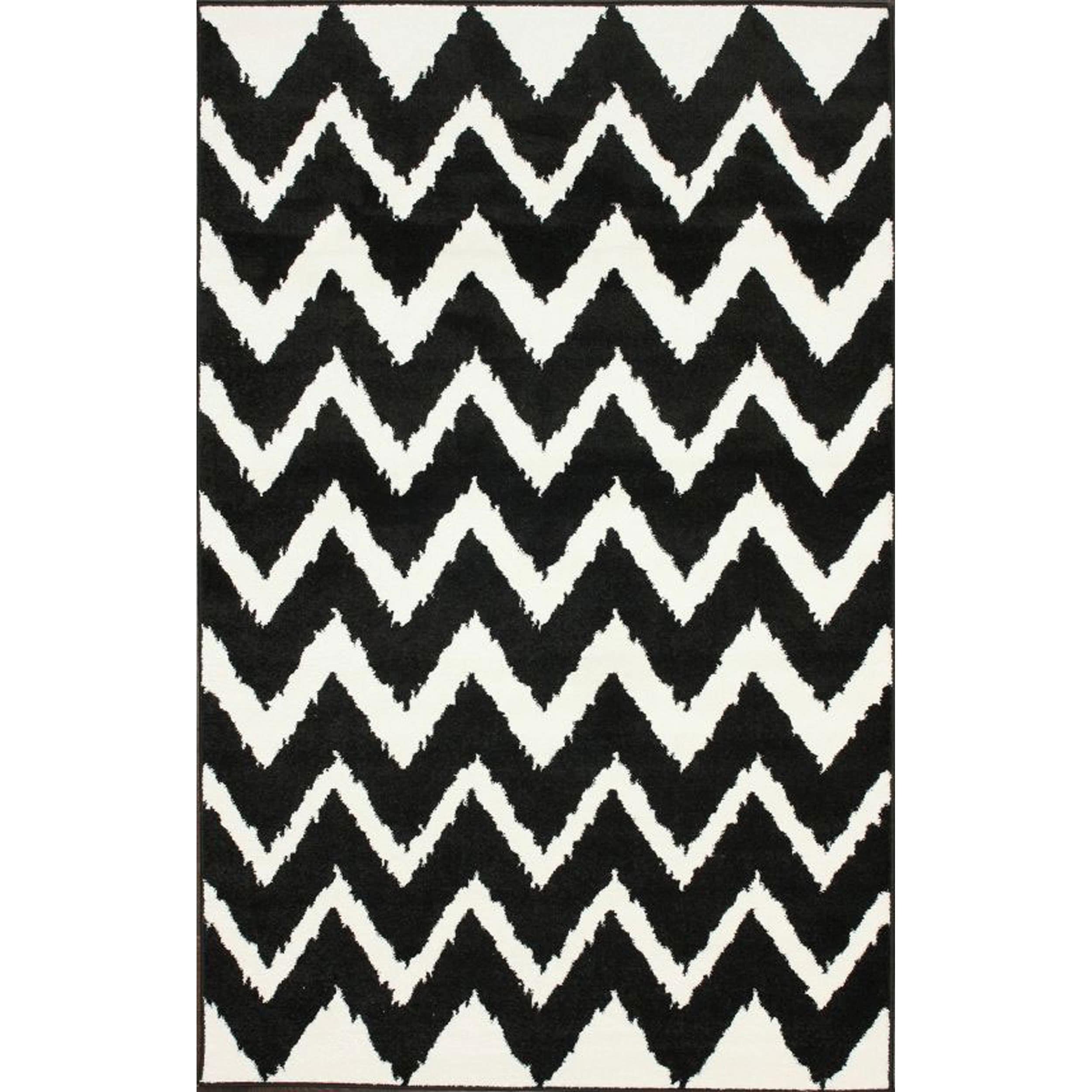 Nuloom Modern Zig Zag Chevron Black Rug (5 X 8)