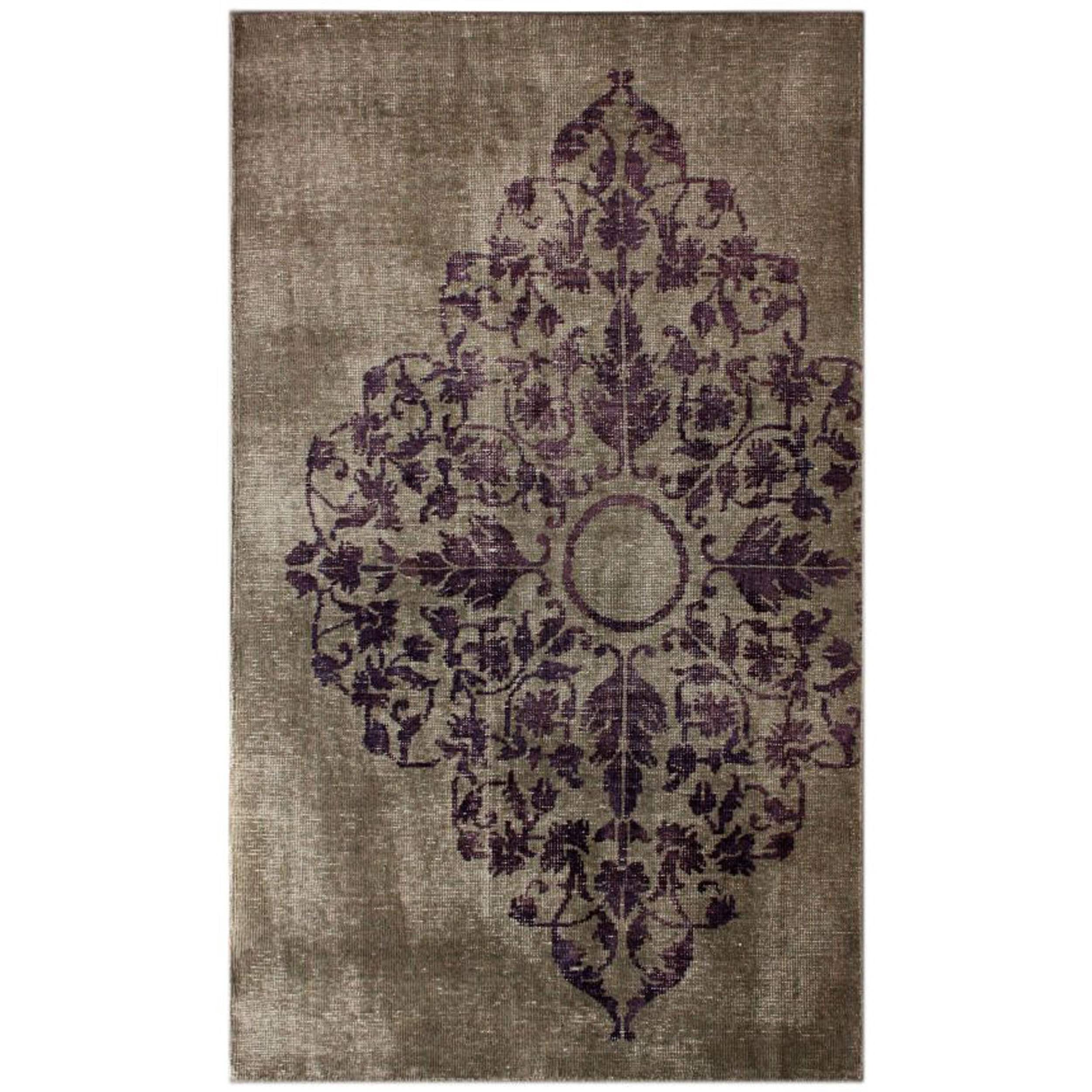 Nuloom Hand knotted Floral Overdyed Grey Wool Rug (8 X 10)