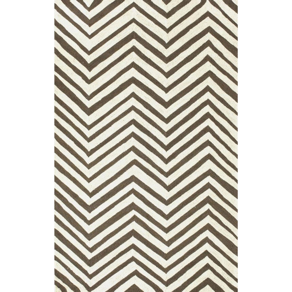 Nuloom Handmade Alexa Chevron Brown Wool Rug (36 X 56)