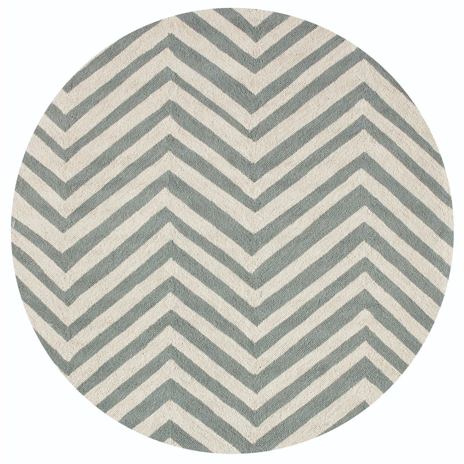 Nuloom Handmade Alexa Chevron Blue Wool Round Rug (6 Round)