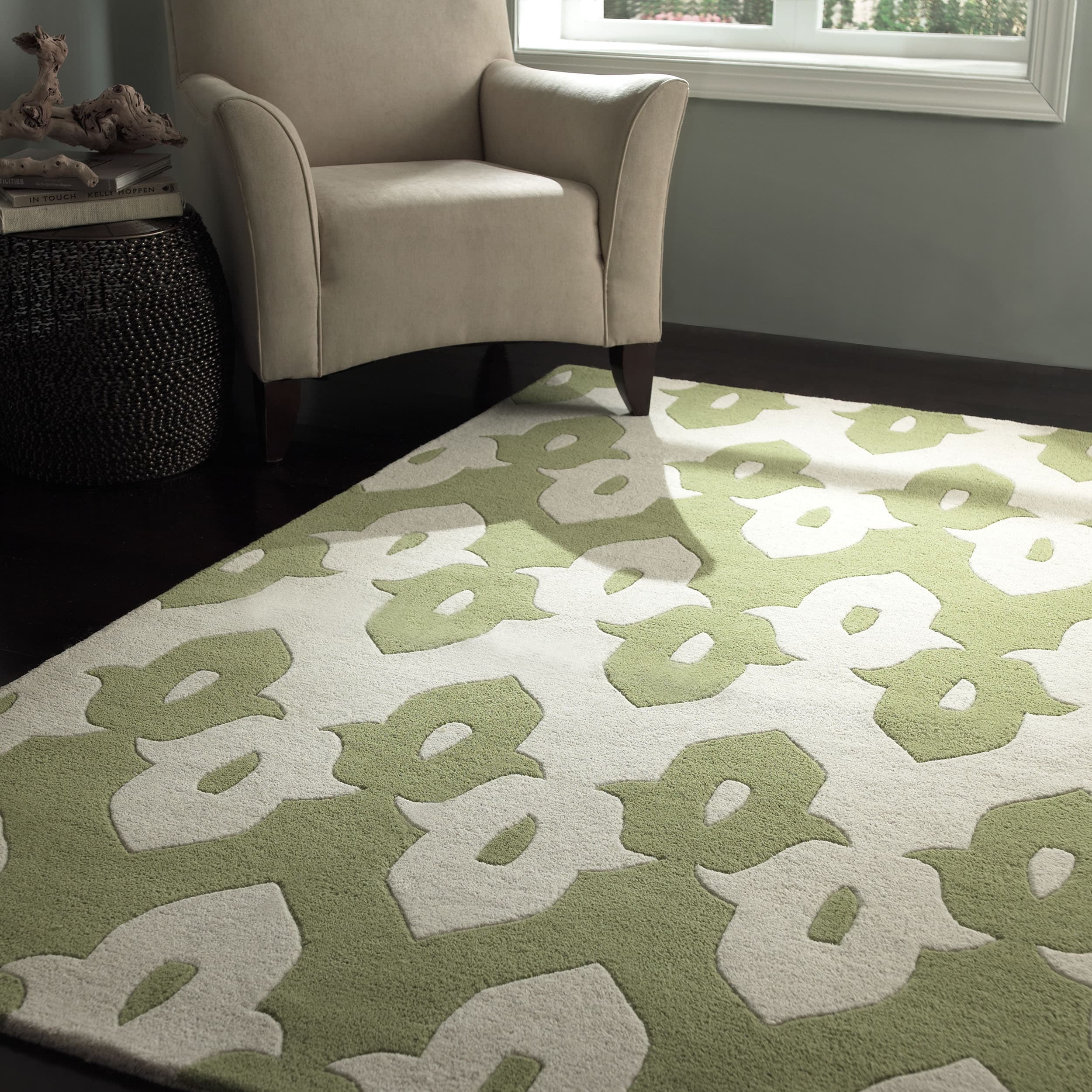 Nuloom Handmade Modern Ikat Trellis Green Wool Rug (5 X 8) (IvoryPattern AbstractTip We recommend the use of a non skid pad to keep the rug in place on smooth surfaces.All rug sizes are approximate. Due to the difference of monitor colors, some rug colo