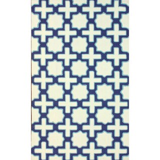 Nuloom Ivory Handmade Marrakesh Trellis Abstract Wool Area Rug
