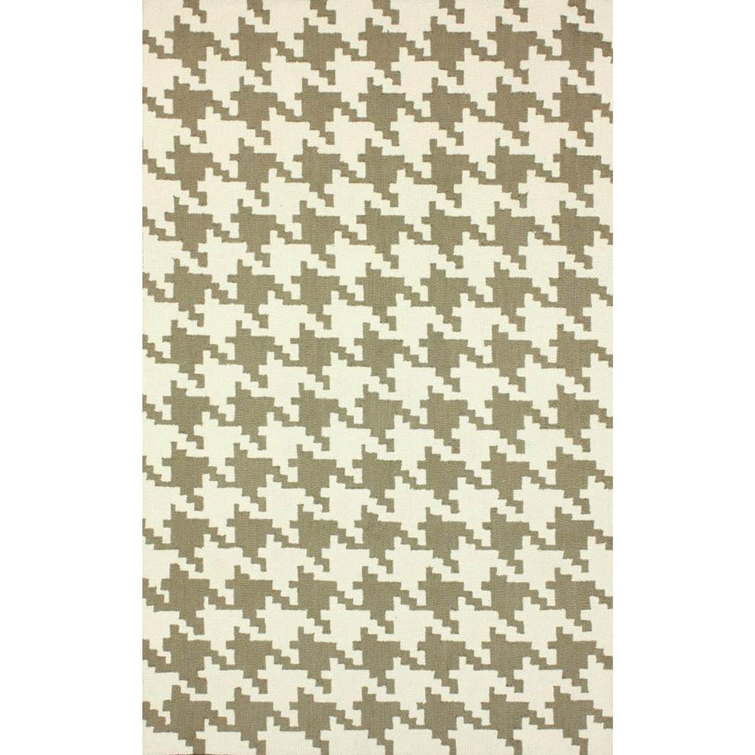 Nuloom Handmade Houndstooth Light Brown Wool Rug (76 X 96)