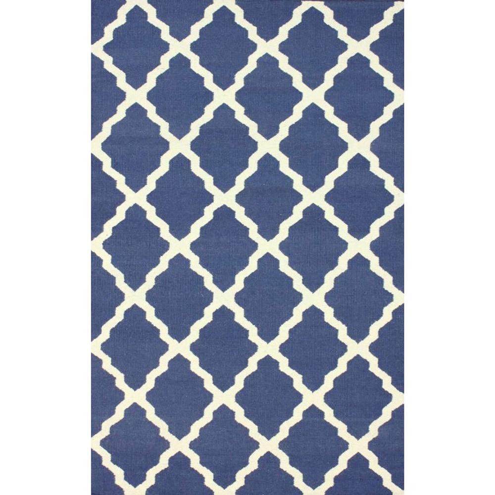 Nuloom Hand hooked Moroccan Trellis Flatweave Blue Wool Rug (76 X 96) (IvoryPattern AbstractTip We recommend the use of a non skid pad to keep the rug in place on smooth surfaces.All rug sizes are approximate. Due to the difference of monitor colors, so