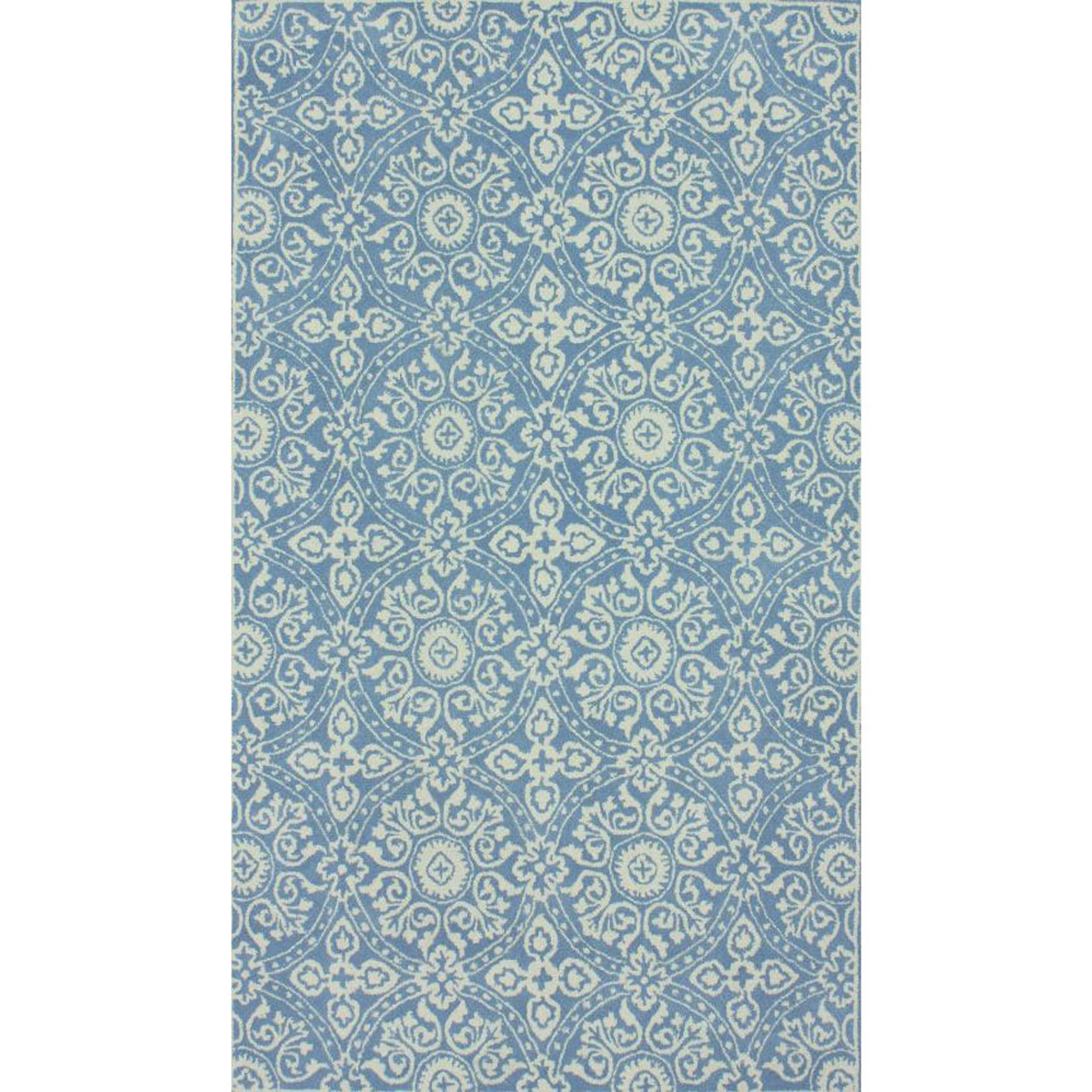 Nuloom Handmade Trellis Blue Wool Rug (76 X 96)