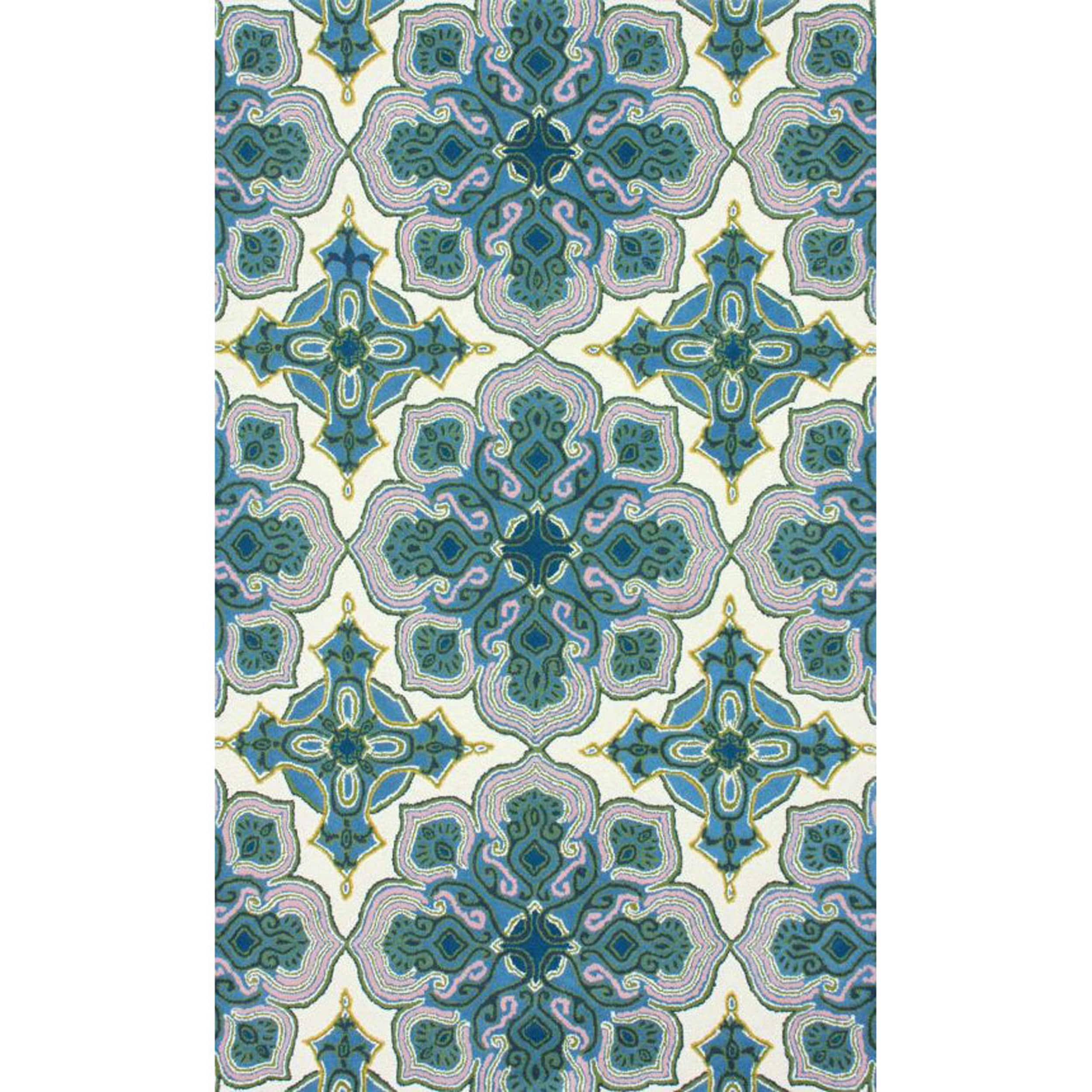 Nuloom Handmade Lattice Blue Wool Area Rug (76 X 96)