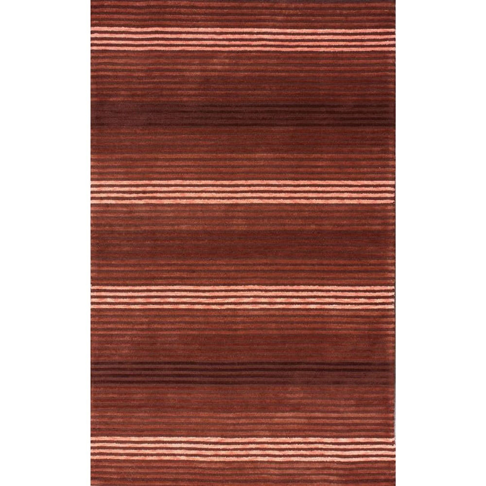 Nuloom Handmade Modern Lines Burgundy Cotton Rug (76 X 96)