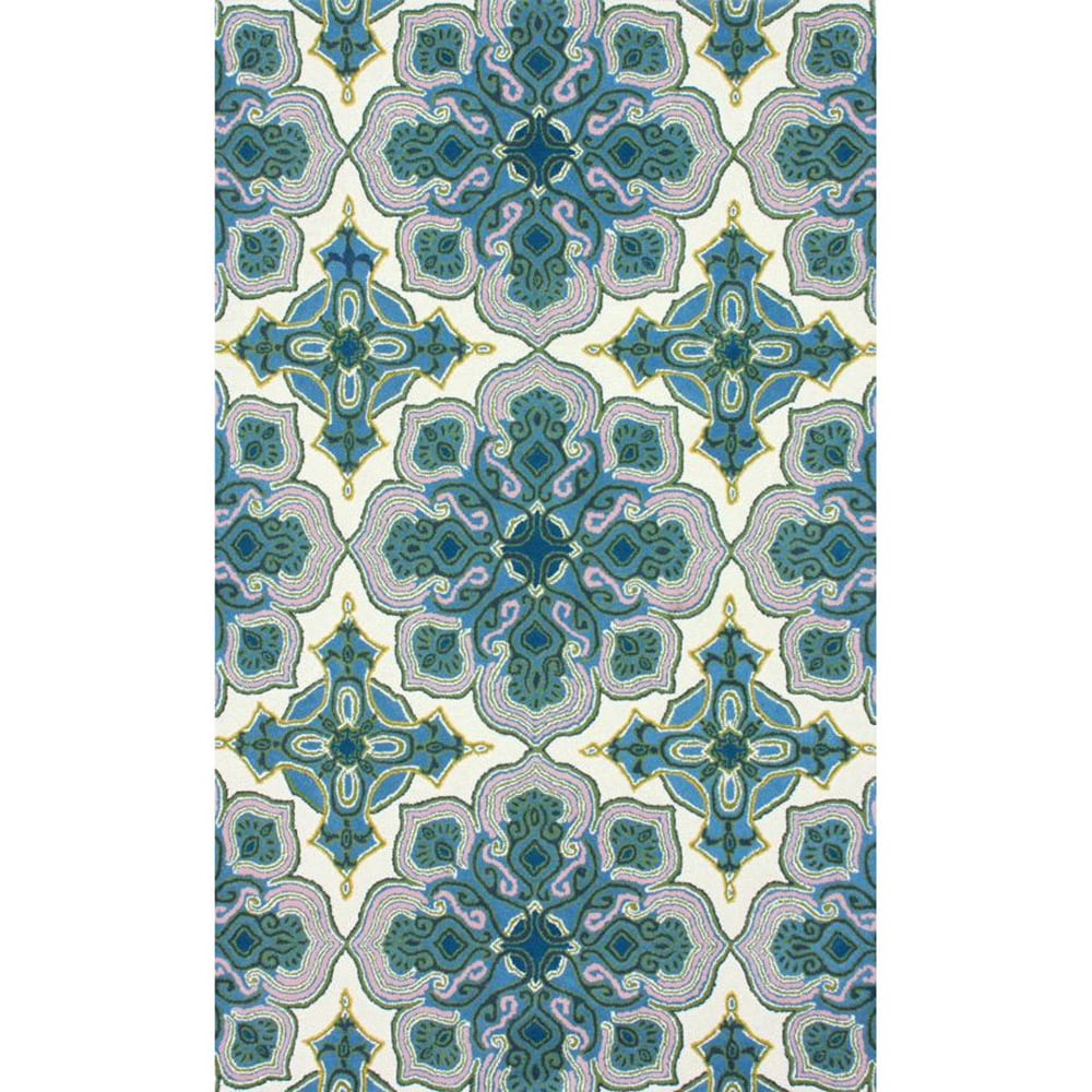 Nuloom Handmade Lattice Blue Wool Area Rug (5 X 8)