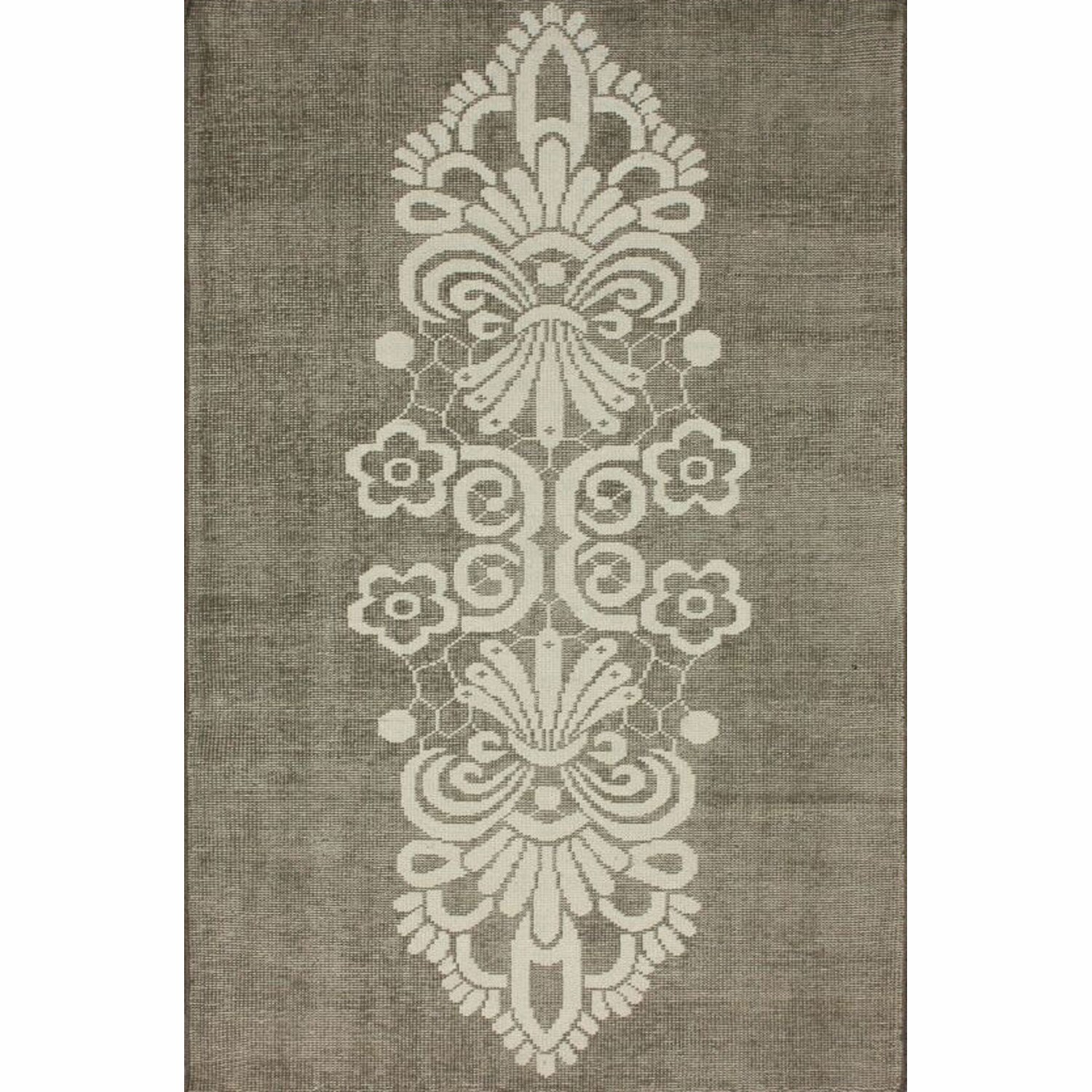 Shop nuLOOM Handknotted Tribal Damask Ivory Wool / Viscose Rug (5' x 8') Free Shipping Today