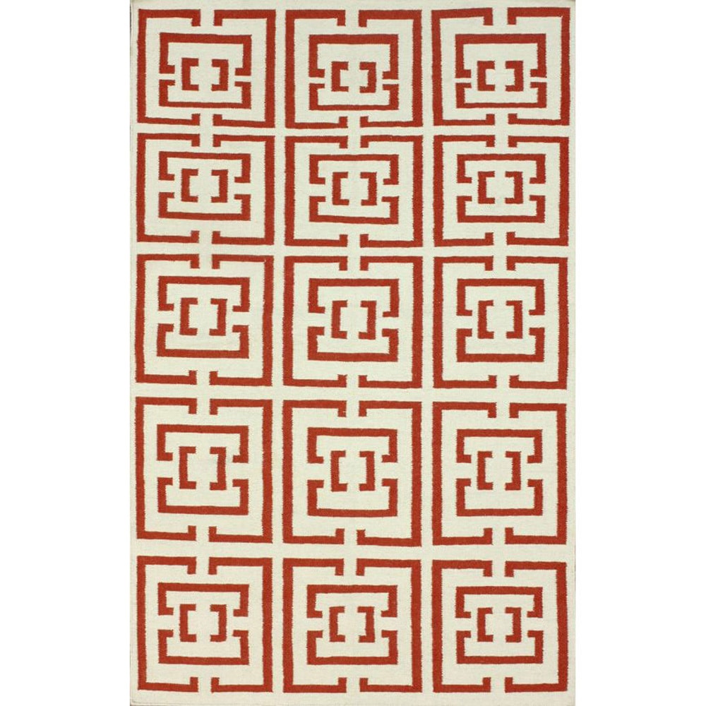 Nuloom Handmade Kilim Flatweave Maze Rust Wool Rug (5 X 8)