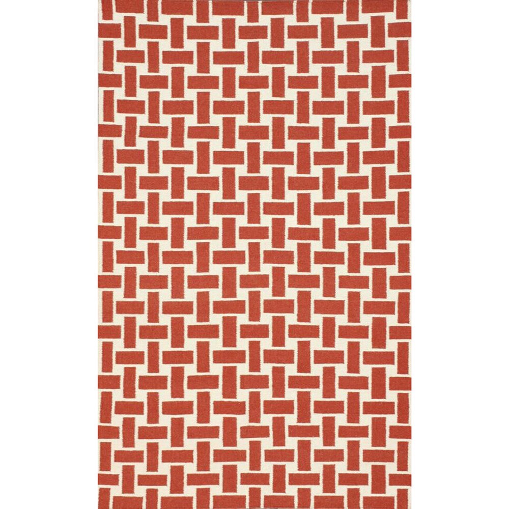 Nuloom Handmade Trellis Flatweave Kilim Rust Wool Rug (5 X 8) (IvoryPattern AbstractTip We recommend the use of a non skid pad to keep the rug in place on smooth surfaces.All rug sizes are approximate. Due to the difference of monitor colors, some rug c