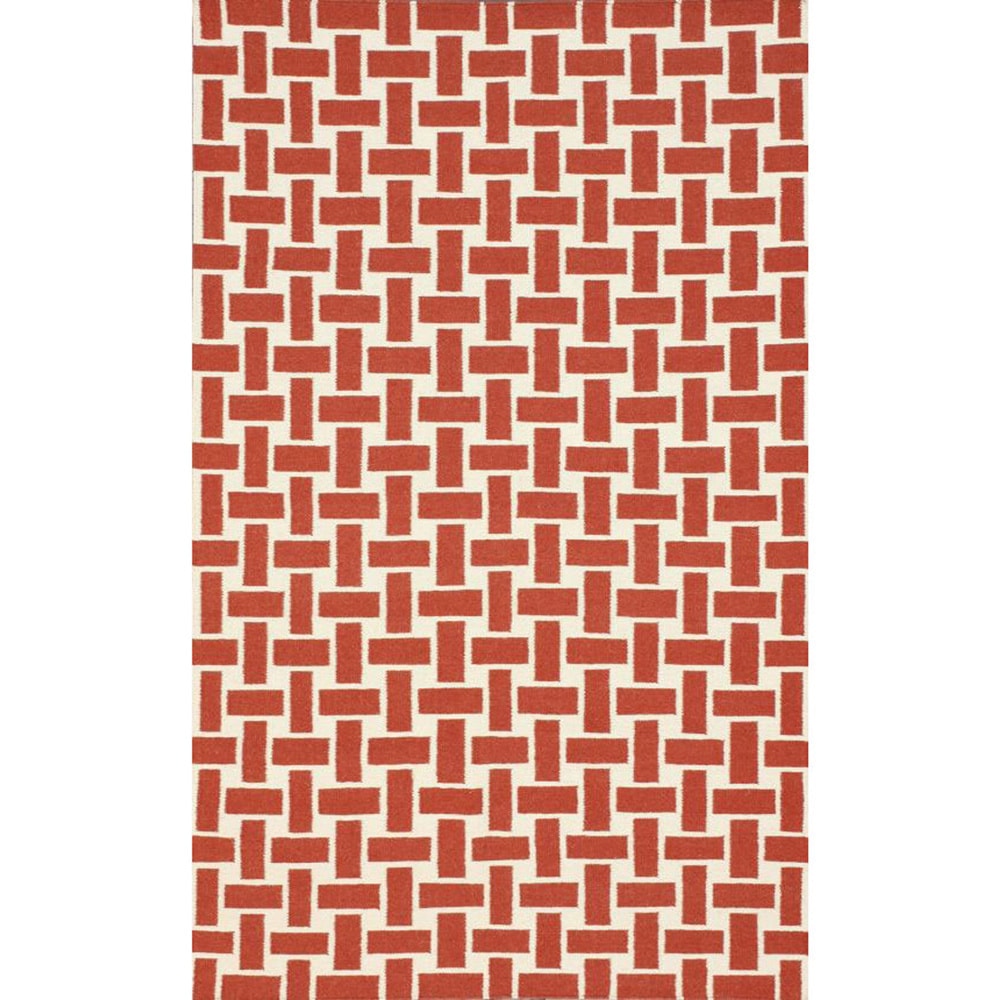 Nuloom Handmade Trellis Flatweave Kilim Rust Wool Rug (5 X 8)