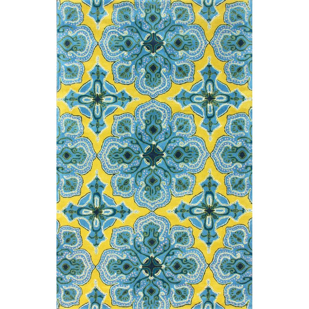 Nuloom Handmade Lattice Blue Wool Area Rug (3 X 5)