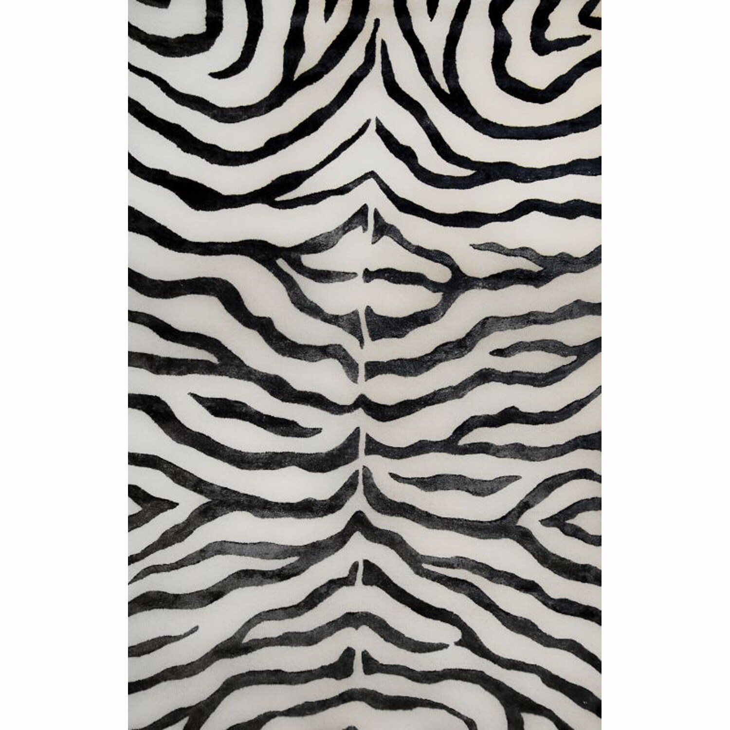 Nuloom Handmade Zebra Black Faux Silk/ Wool Rug (3 X 5)