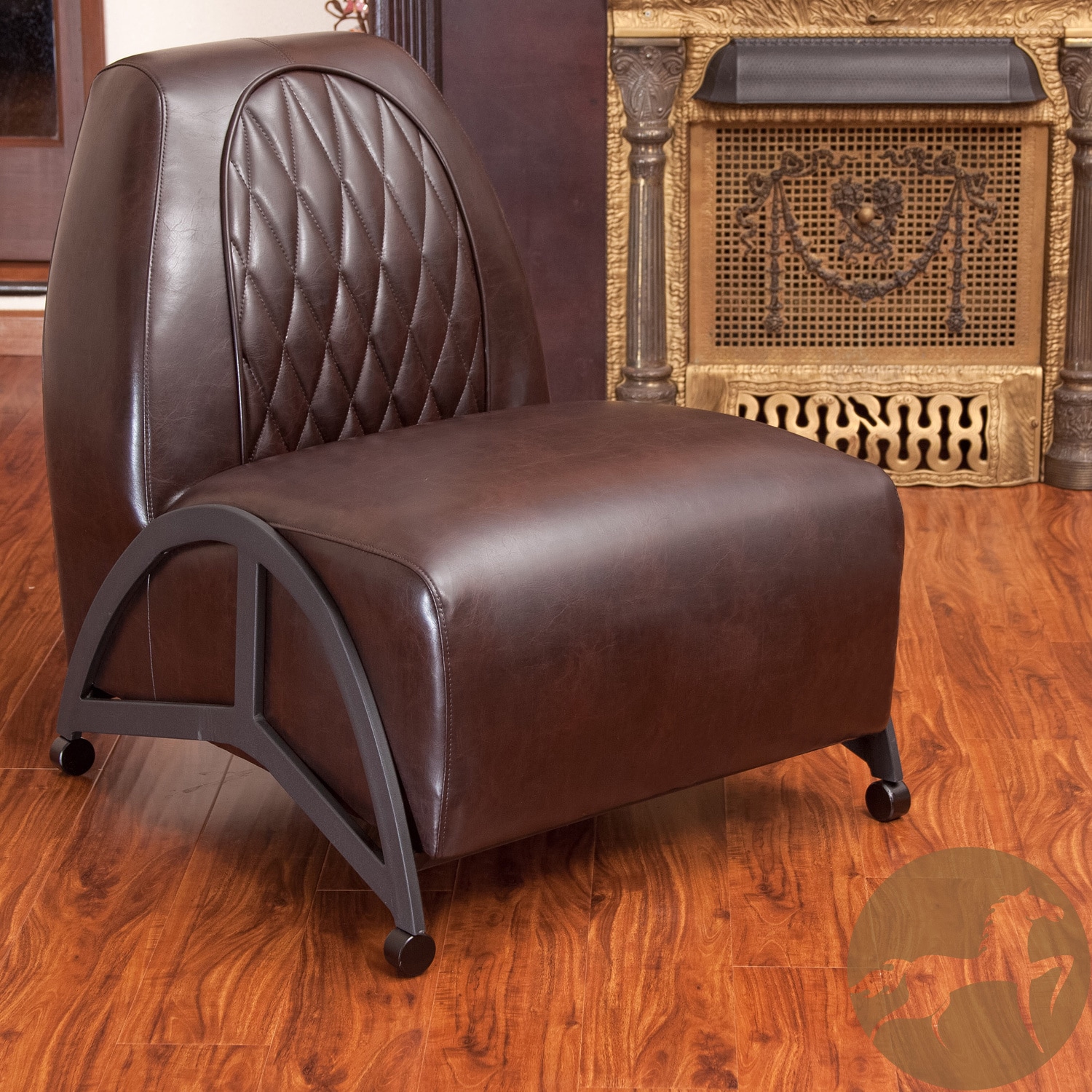 Christopher Knight Home Odessa Brown Leather Slipper Chair