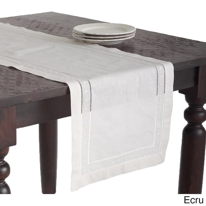 Embroidered and Hemstitched Table Runner