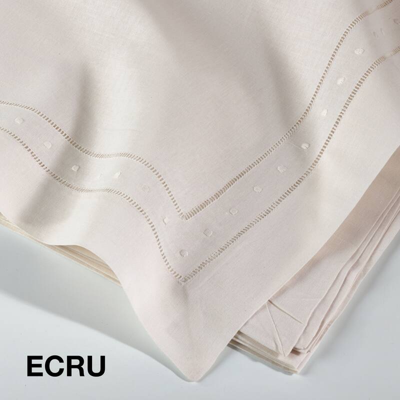 Embroidered and Hemstitch Table Topper