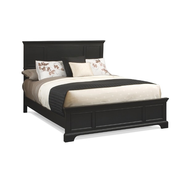 Black King Bed Bedroom Furniture Frame Size Headboard Wood Footboard