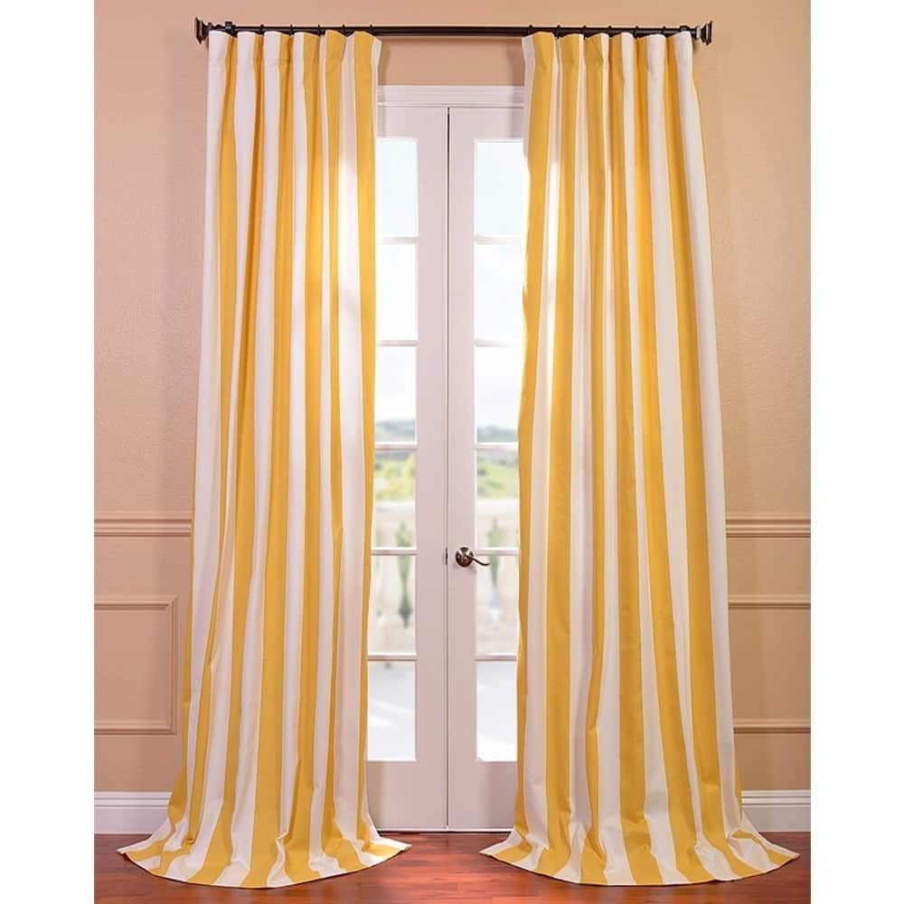 Exclusive Fabrics Cabana Yellow Printed Cotton Curtain (1 Panel)
