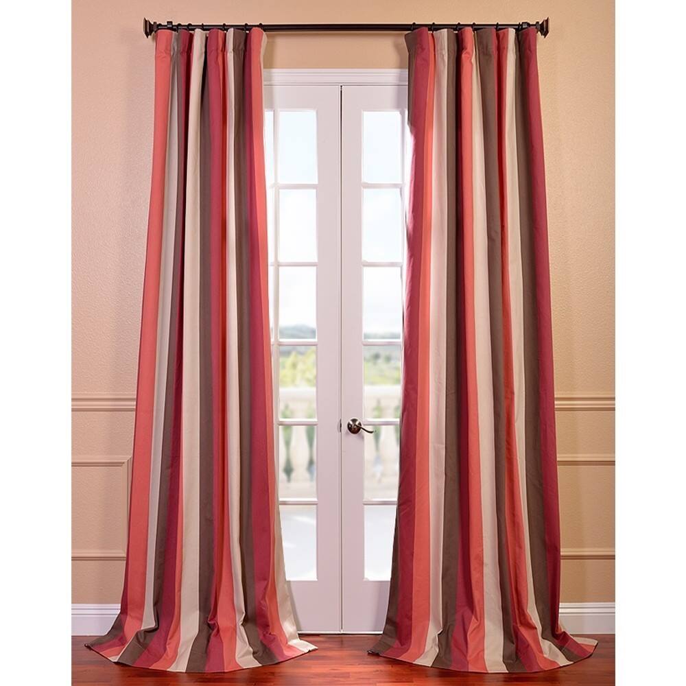 Exclusive Fabrics Picante Stripes Printed Cotton Curtain (1 Panel)