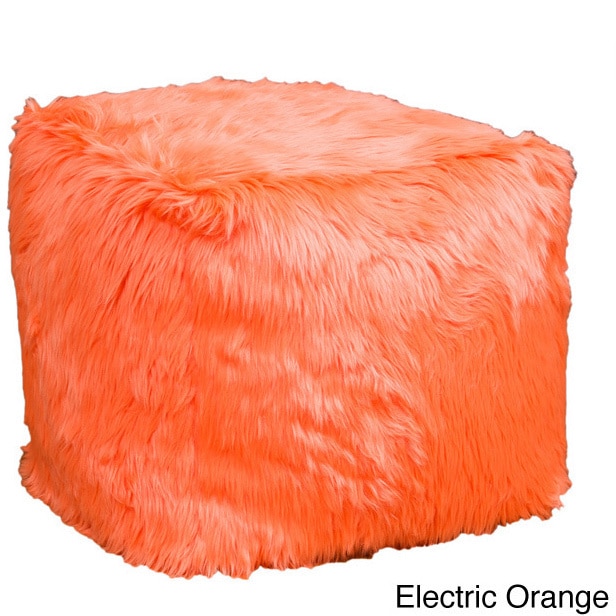 Christopher Knight Home Christopher Knight Home Skyler Faux Fur Cube Ottoman Bean Bag Pink Size Large