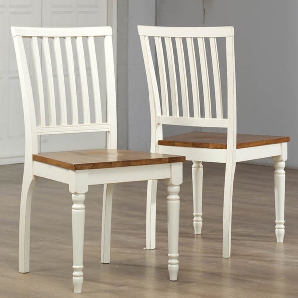 Shop Antique White Oak Dining Chair (Set of 2) Free