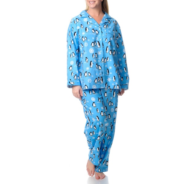 Shop La Cera Women's Plus Penguin Print Pajama Set - Free Shipping ...