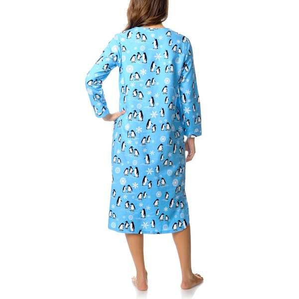 La Cera Womens Flannel Sleep Shirt
