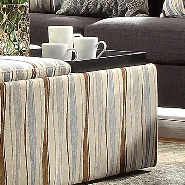 Inspire Q Montrose Vertical Wavy Stripe Storage Cocktail Ottoman