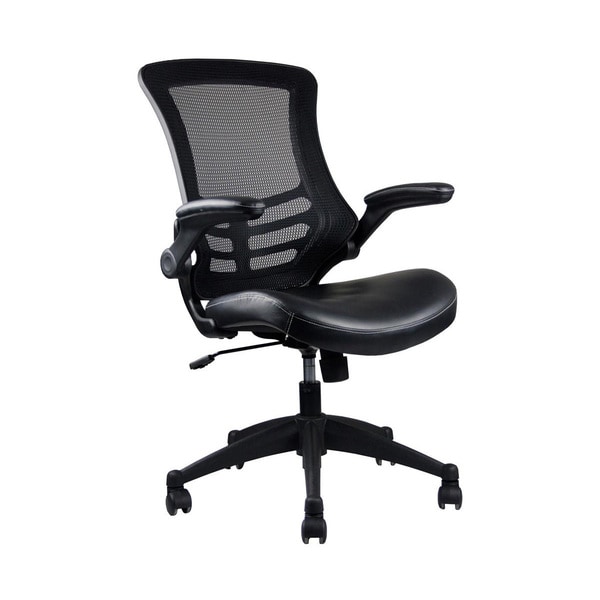 Black Mid Back Deluxe Mesh Office Chair   15605996  