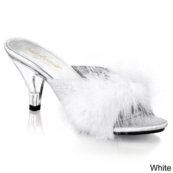 Pleaser Women's 'BELLE-301F' Heel Fur Slip-on Shoes