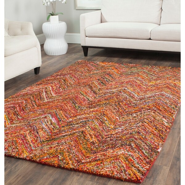 Safavieh Handmade Nantucket Abstract Chevron Multi Cotton Rug - 9' x 12'