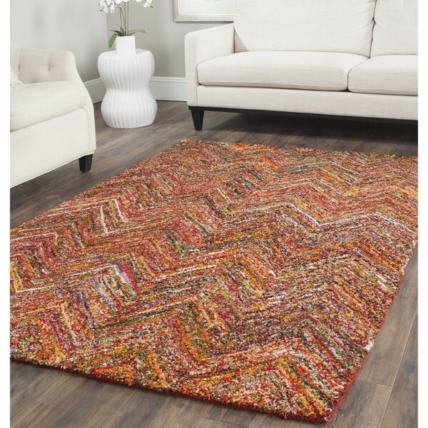 Safavieh Handmade Nantucket Abstract Chevron Multi Cotton Rug - 9' x 12'