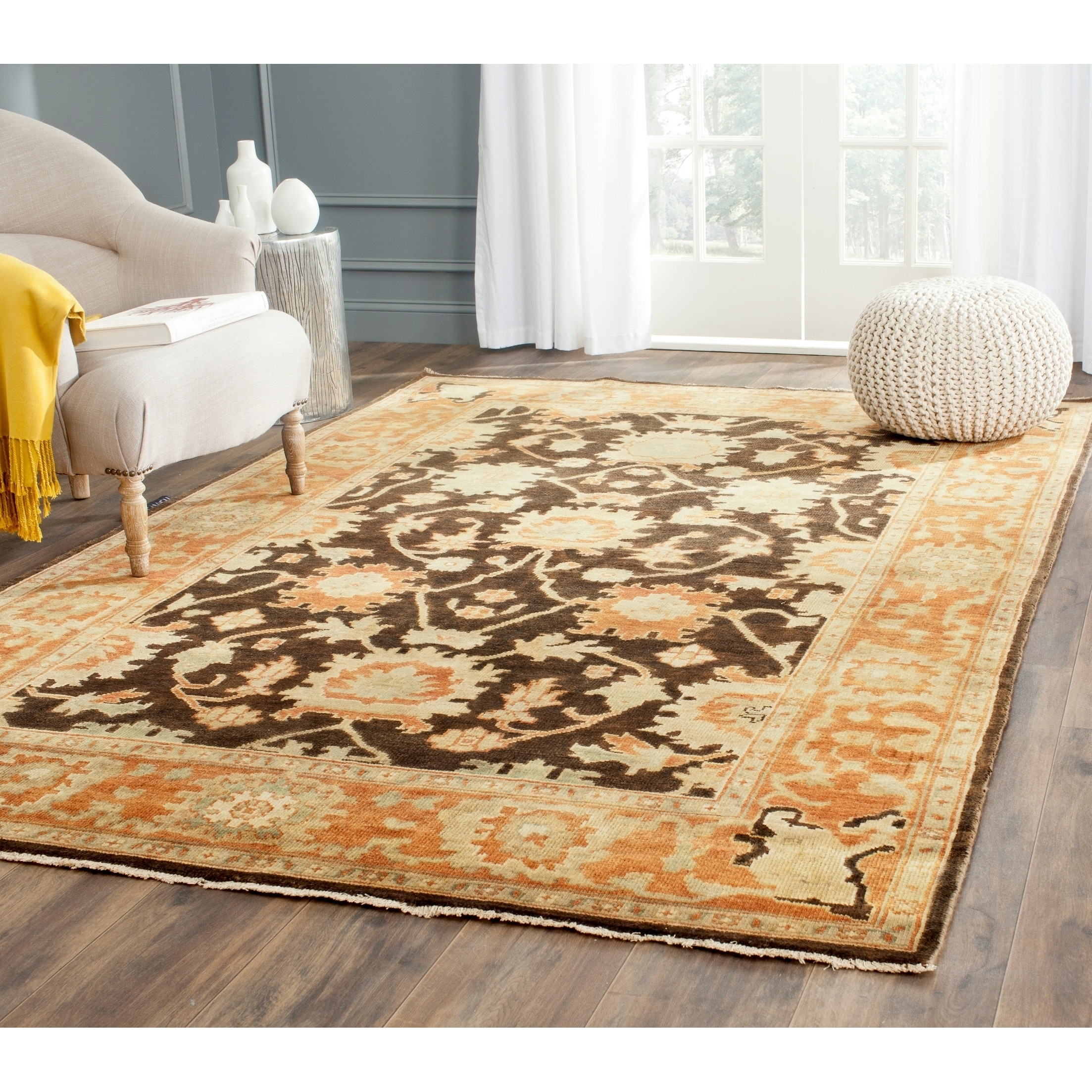 Safavieh Hand knotted Oushak Brown/ Rust Wool Rug (10 X 14)