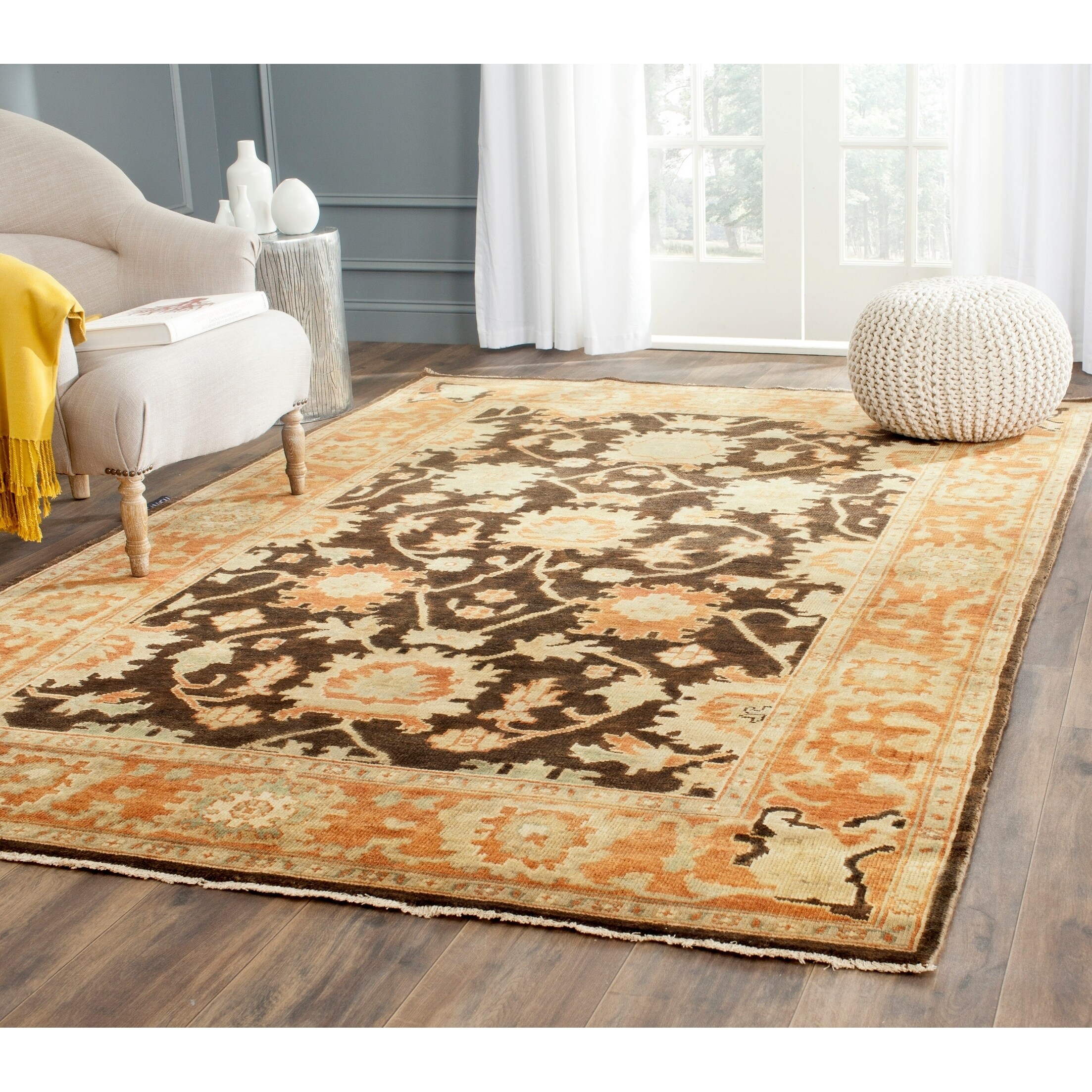 Safavieh Hand knotted Oushak Brown/ Rust Wool Rug (6 X 9)