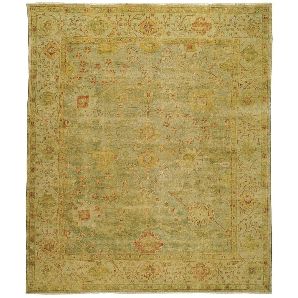 Safavieh Hand knotted Oushak Dark Green/ Light Green Wool Rug (10 X 14)